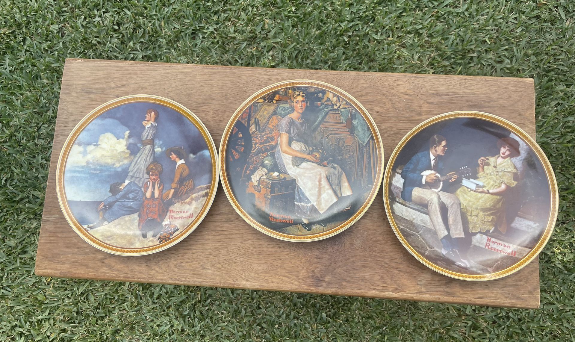 Norman Rockwell Plates- Set Of 3