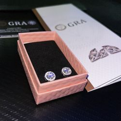 Gra Certified Diamond Passing Moissanite Earrings 
