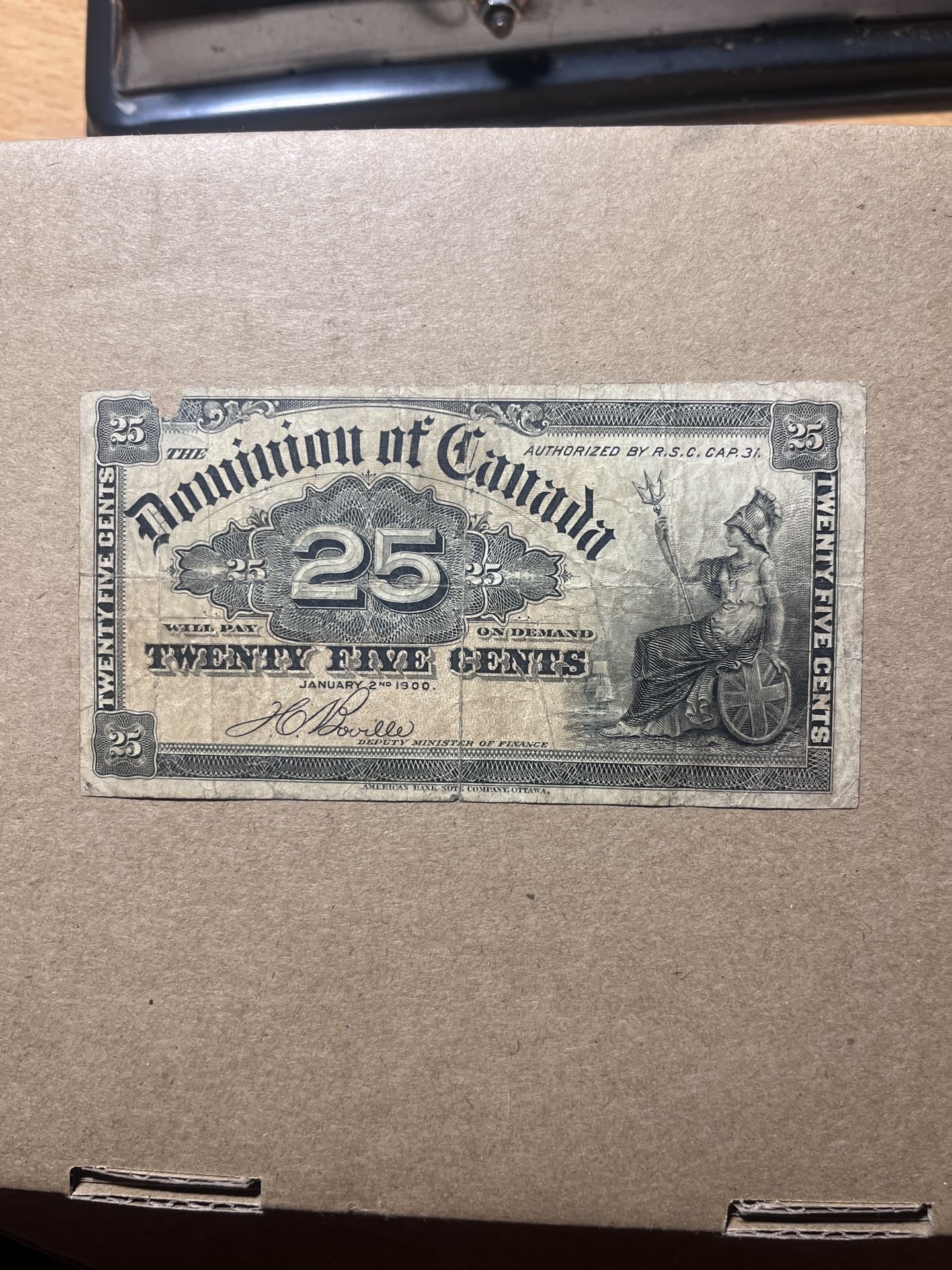 1900  25 Cent Canadian Bank Note