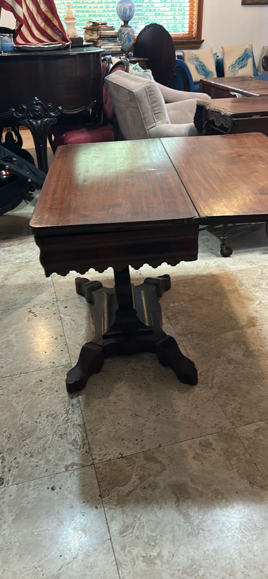 Antique Table — Playing Card Or Dining Table Wall Table