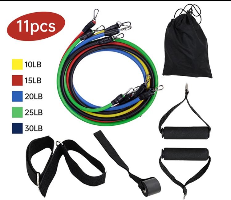 Resistance Bands Set 11pc up to 100 lbs