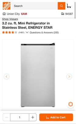 Vissani mini fridge