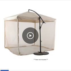 10 Feet Crank Off Set Patio Umbrella With Netting In Tan 