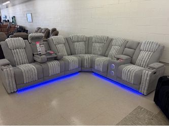 New power reclining sectional sofa led and Bluetooth