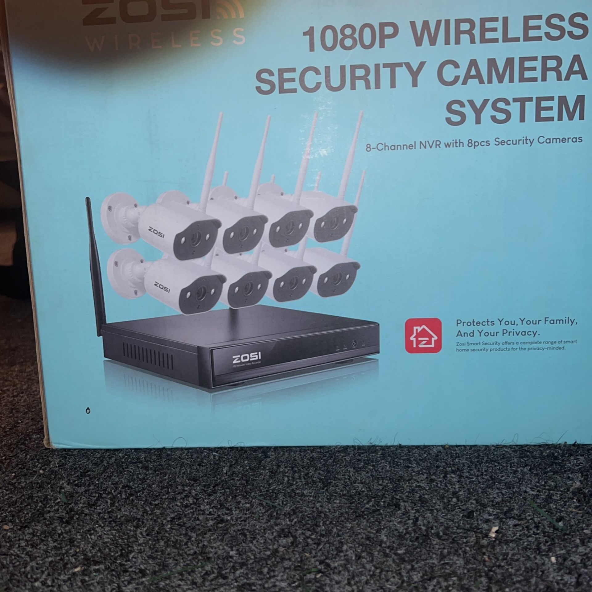 AI Security Camera 8pcs - Full Color Night vision, Siren, Sync To Devices, 2 Way Audio, & More!