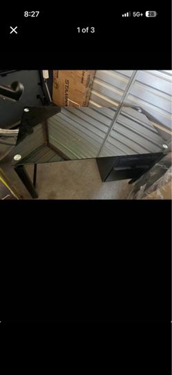 Black glass desk