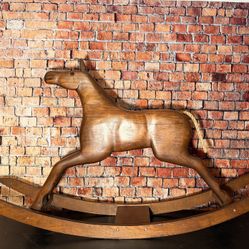 Vintage Solid Wood Rocking Horse