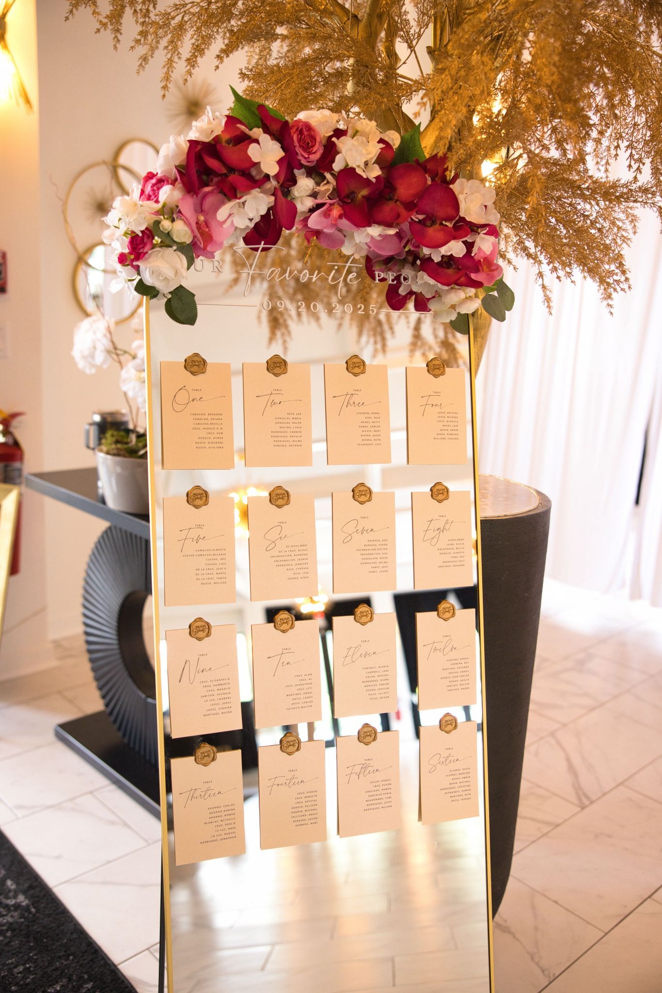 Welcome sign and Seating chart Mirror