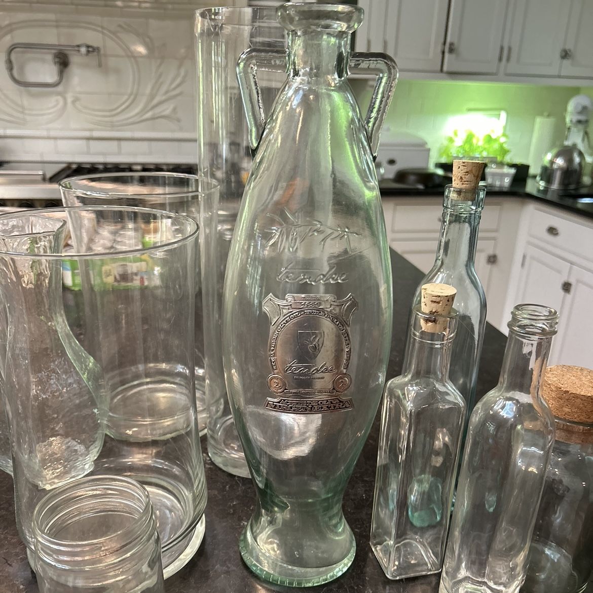 Lot (34) Pieces of Glassware Flower Candle Holders  Vases Jars Weddings Parties Events