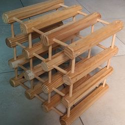 Solid Wood Modular Wine Rack - 12 Bottle Capacity - Fully Assembled