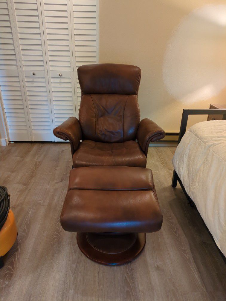 Leather Reclining Chair And Ottoman