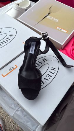 Steve Madden Black Suede Heeled Sandal
