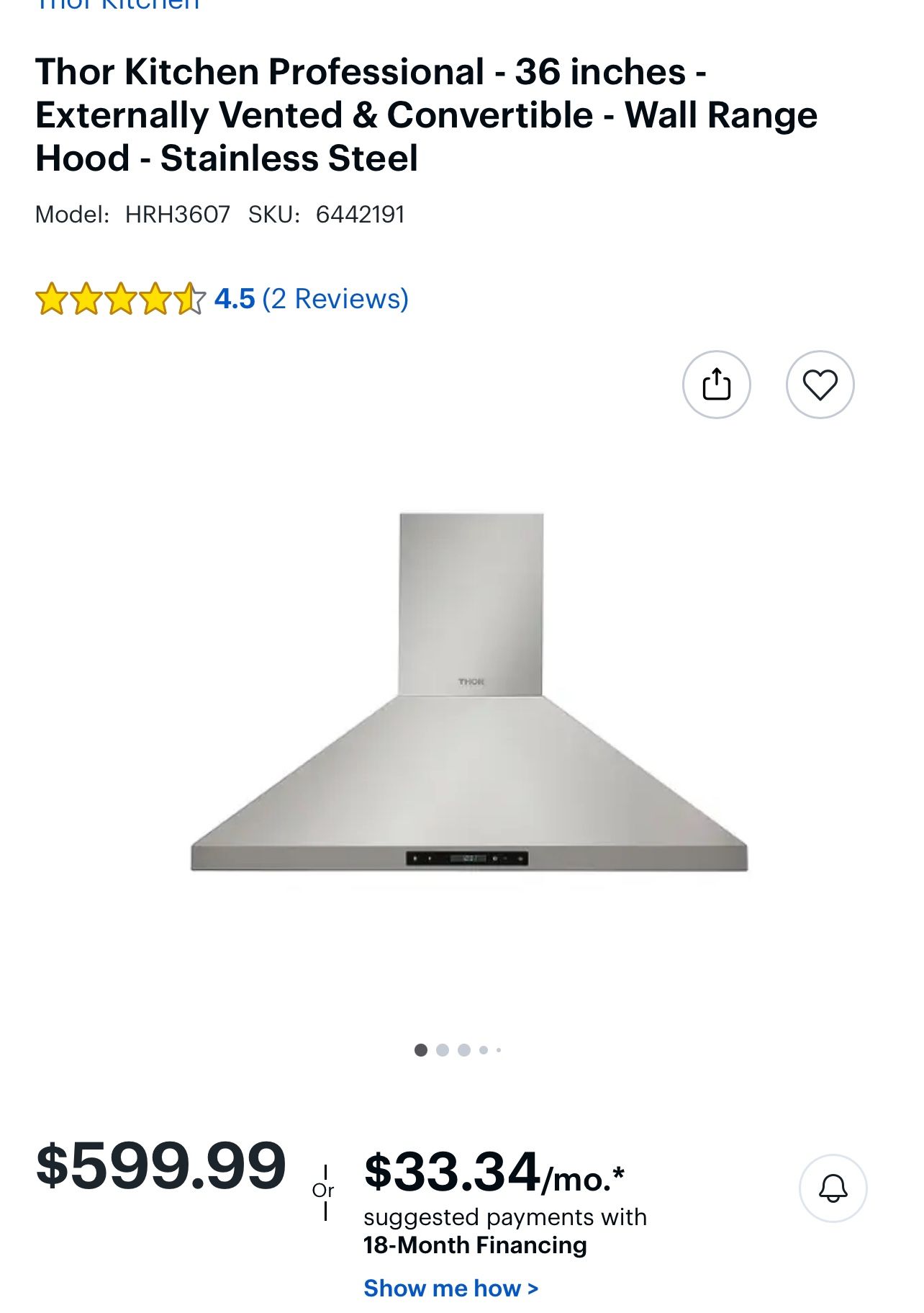 Thor New Open Box Hood