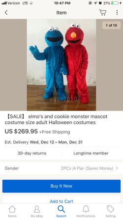 Elmo and Cookie Monster Costume