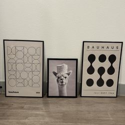 Modern Bauhaus Wall Art Prints w/ Frames