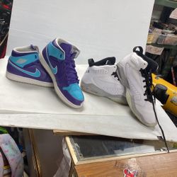 Jordans Size 12 For Blue And Puprle 79.99 White Ones Soze 14