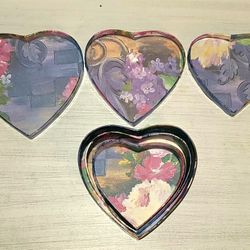 Floral Heart Shaped Nesting Boxes 4.5"w×1.75"h