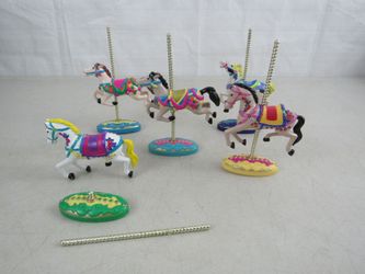 Carousel Classics Peachtree Playthings Carousel Die Cast Metal Horses Lot of 5