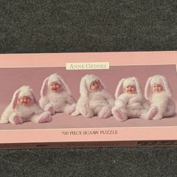 Vintage 1997 Anne Geddes 700 Piece Jigsaw Puzzle, Baby Bunnies, NEW!