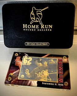 Mark McGwire 62 Home Runs Record - 24kt Gold Memorabilia