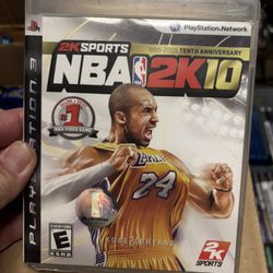 NBA 2K10 For Sony PlayStation 3 (PS3) Kobe Bryant Cover. 