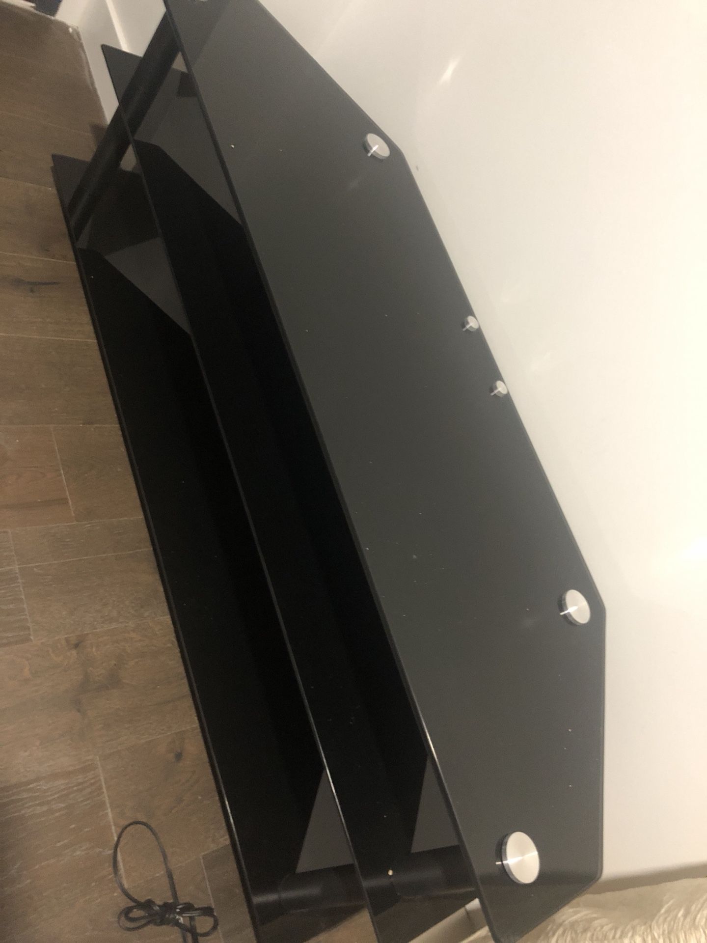 Glass TV stand (Never Used) 700$ value