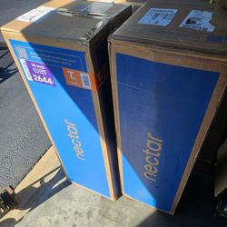 NECTAR LUXE 14IN HYBRID TWIN XL MATTRESSES & 2 ASHLEY SLEEP GRUVE 2.0 ADJUSTABLE BASES  W/ MASSAGE FEATURES