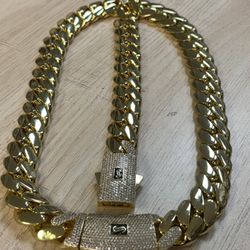 Huge Cuban Link Chain 22mm necklace bracelet Handmade polished 14k 5x gold Plated🔥🔥🔥