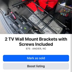 2 TV Wall Mount Brackets With Screws 