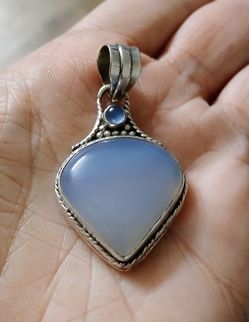 Sterling Silver Twin Chalcedony Pendant