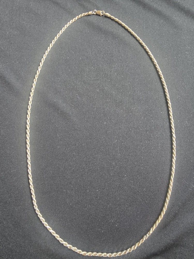 * SILVER Rope Chain 24" 925 Italy Designer Necklace