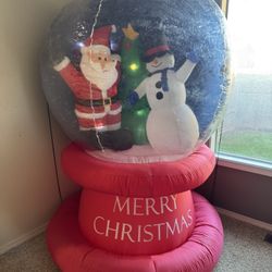 Snow globe Inflatable With Santa, Snowman & Christmas Tree