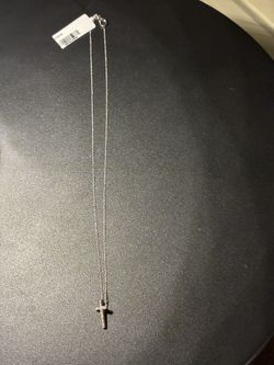 Cross Necklace-Diamond & Sterling Silver 