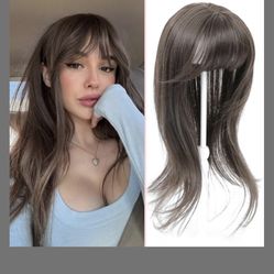 Gulagula Hair Topper 18 Inch Toppers Hair Pieces For Women With Thinning Hair 4"×5" Comfortable Base Hairtopper Clip In Bangs
