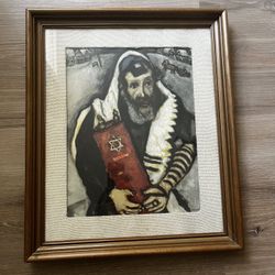 Rabbi with Torah Marc Chagall Framed Art Print- 16 x 19