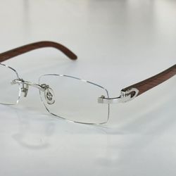 CARTIER C DECOR BUBINGA WOOD EYEGLASSES SUNGLASSES NEW 100% AUTHENTIC MSRP $2850