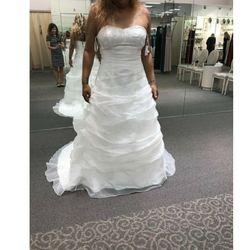 Wedding Dress David's Bridal Organza Draped