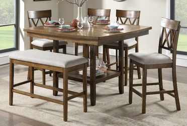 Counter height dining set designed for maximum efficiency