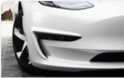Tesla Model 3 2017-22 White Exterior Front Fog Light Spoiler Strip Trim