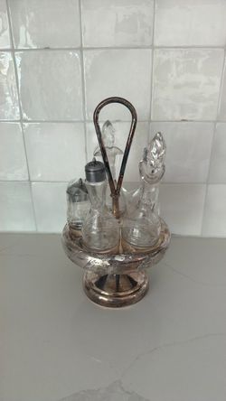 Antique Victorian Silver Plated Condiment Caster Set