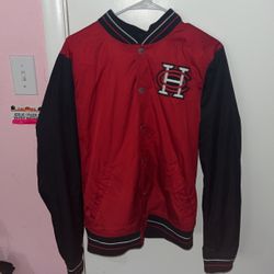 Red Hollister Los Angeles Bomber Jacket 