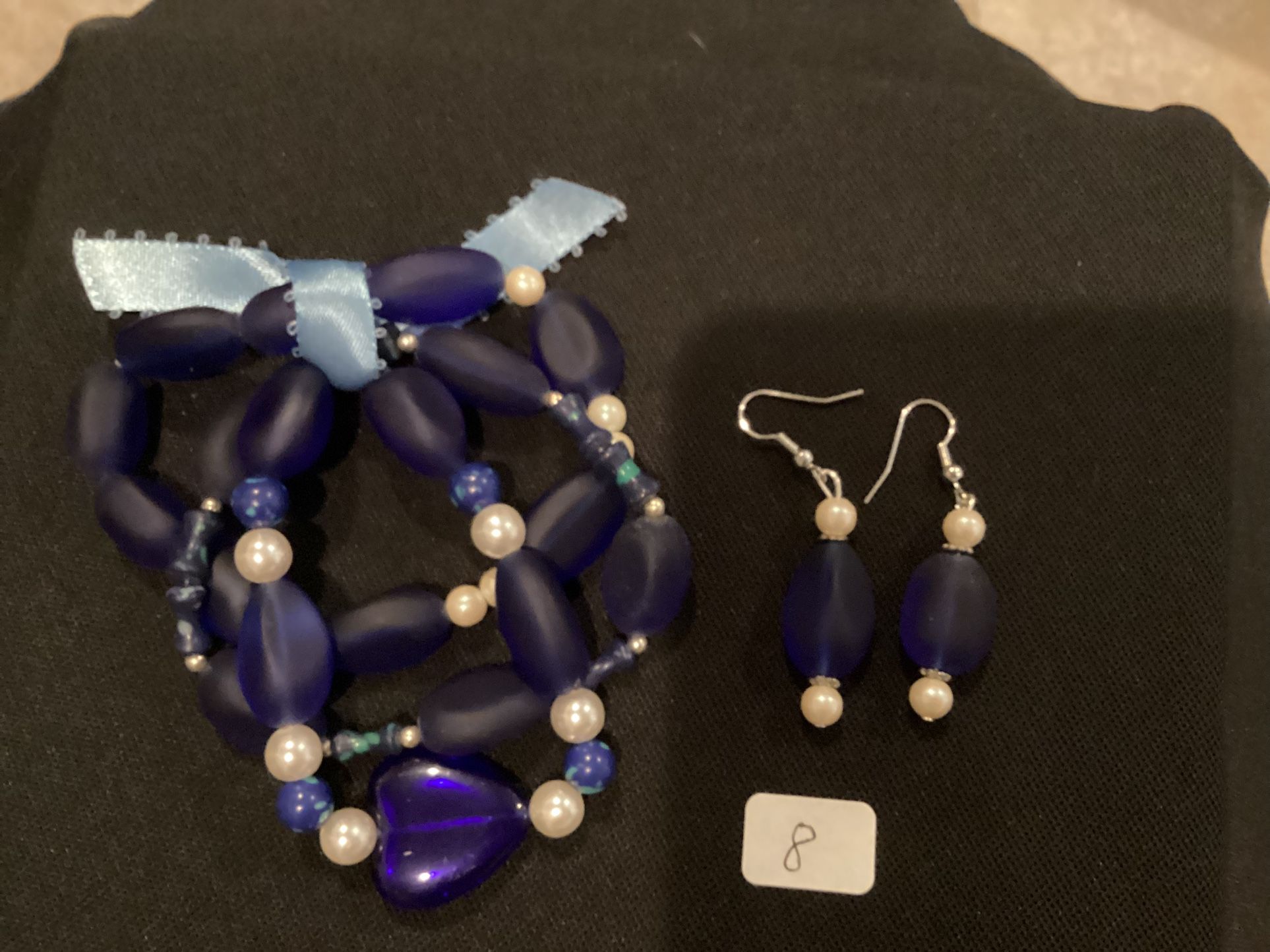Sea Glass Hand Crafted Bracelet Sets With Earrings 