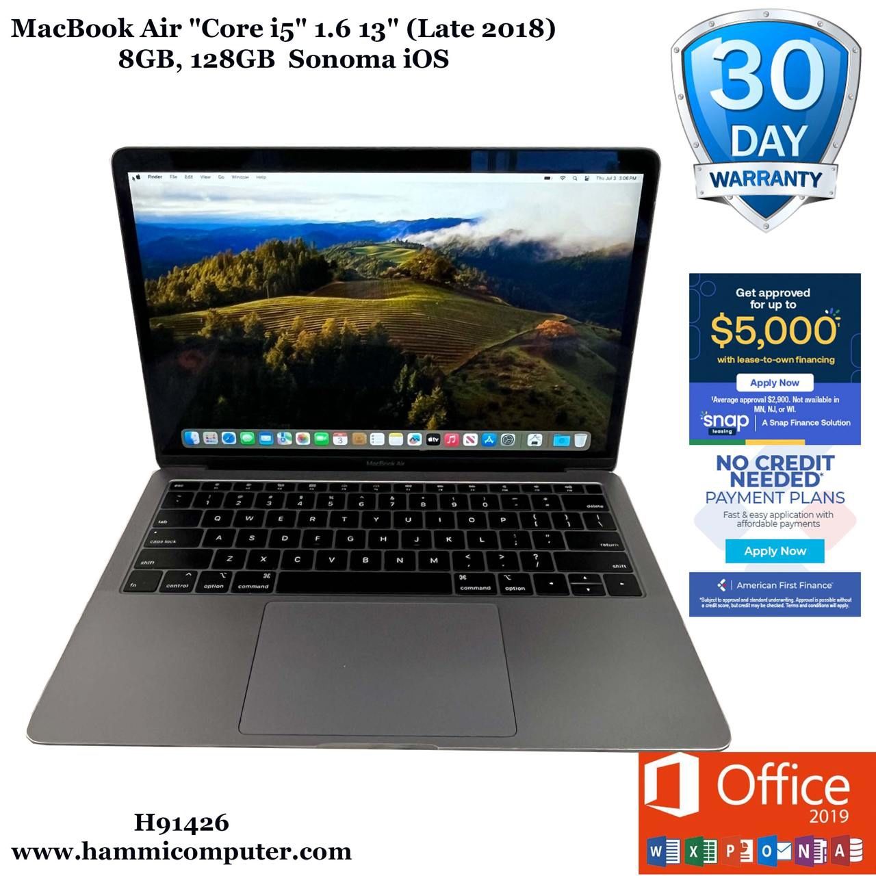 MacBook Air "Core i5" 1.6 13" (Late 2018) 8GB, 128GB "H91426"