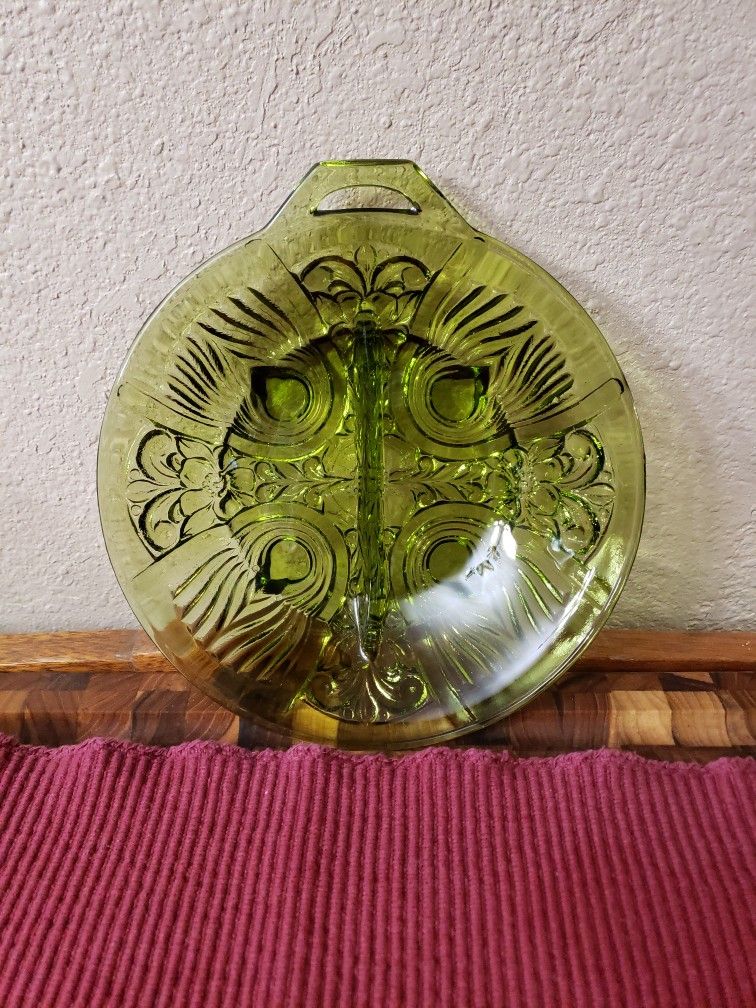 Vintage Indiana Glass Divided Relish Bowl