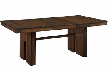 Dinning table with self storing extension leaf 6 ch or 4 ch +ch