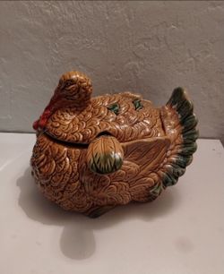 Ceramic Turkey Tureen with Lid and Ladle