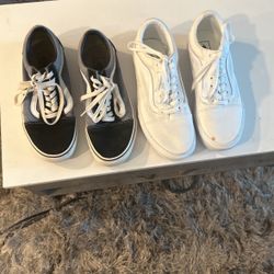 White vans (9W 7.5M) Blue And Black Vans (8.5W 7M)