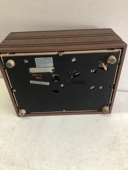 1970's Deco-Tel Push Button Dial Faux Wood Box Executive Desk Telephone