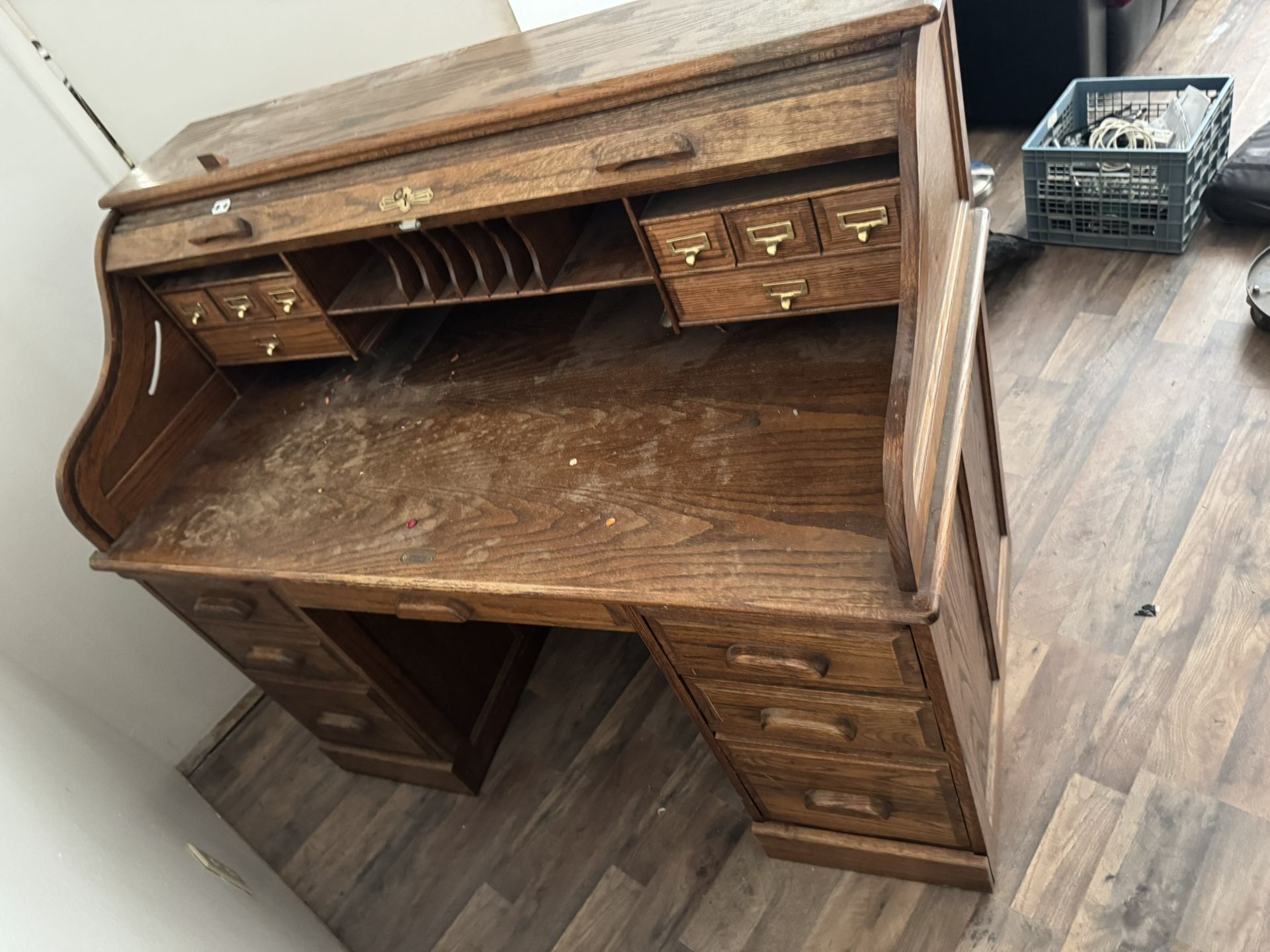 Roll Top Wood Desk