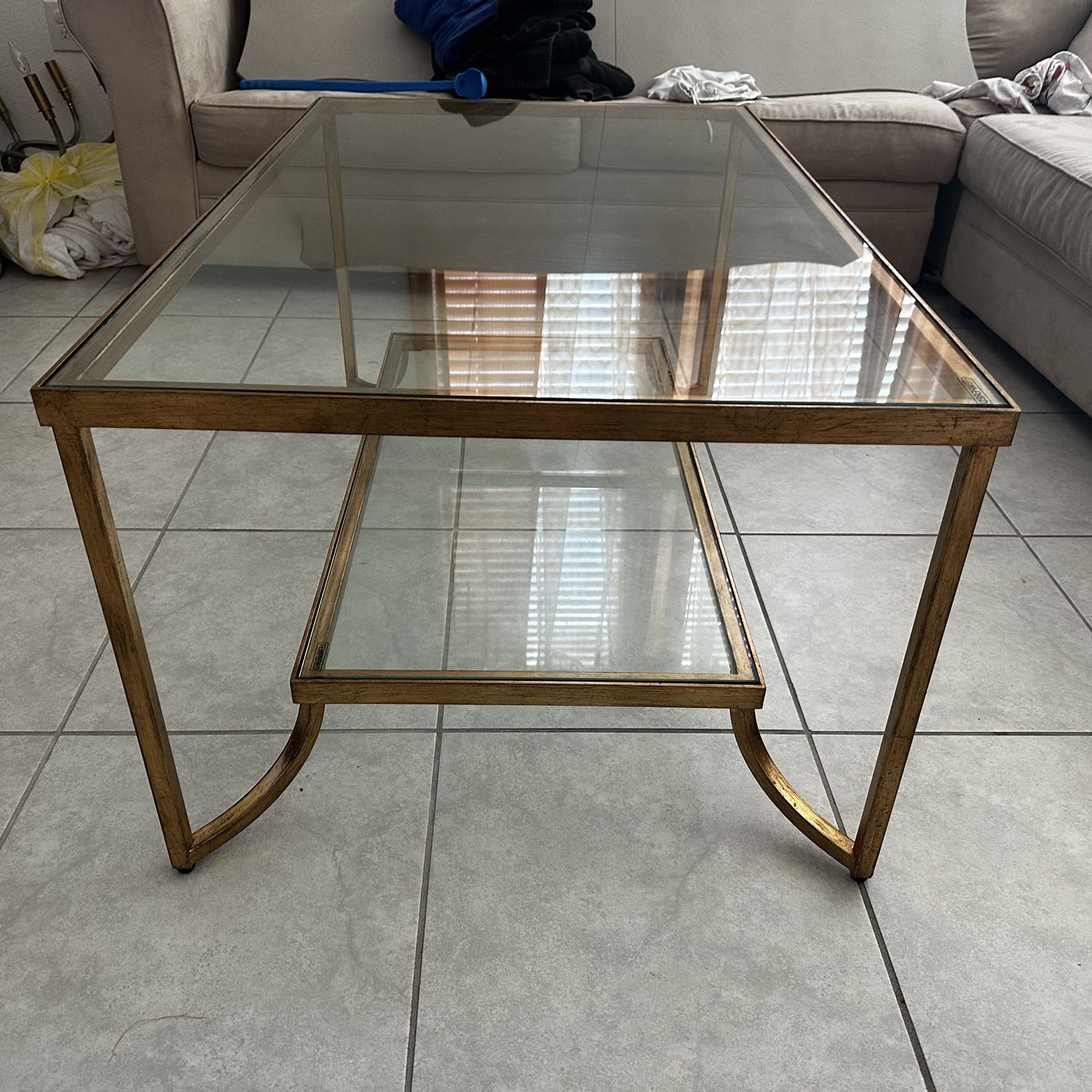 Gold And Glass Table